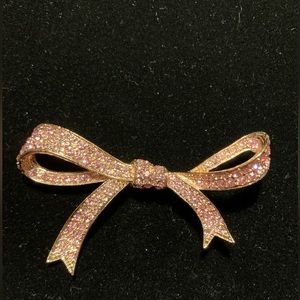 Vintage Kenneth Jay Lane Pink Pavé Bow Pin
